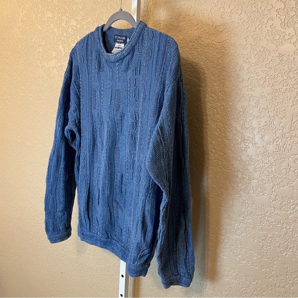 Tosani Vintage 90's Cable Knit Eclectic Grandpa Oversized Comfy Sweater Size M - Picture 2 of 9